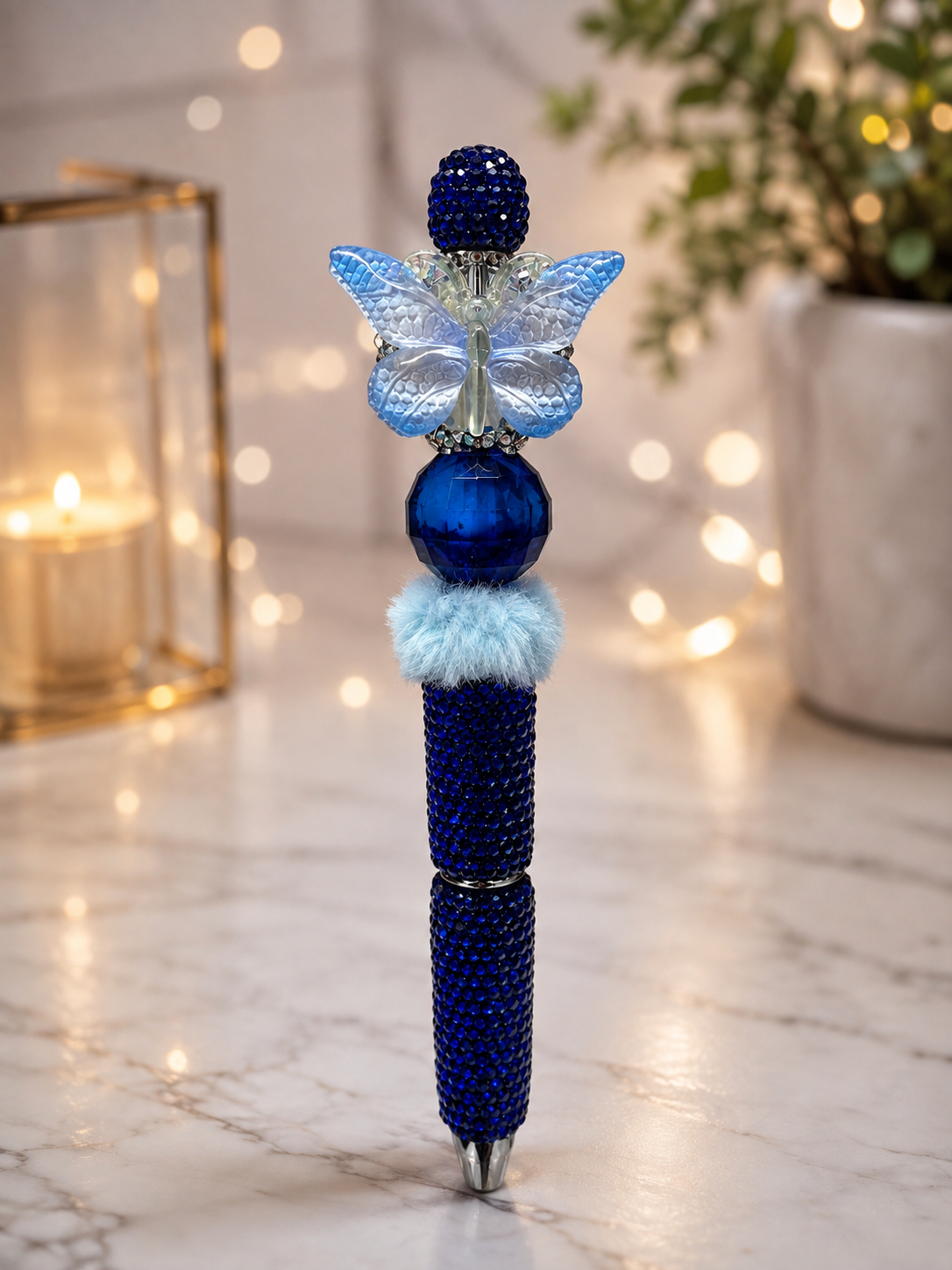 Blue Butterfly beaded pen