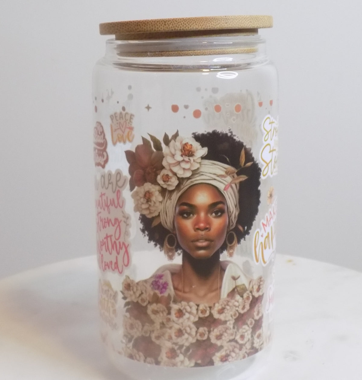 16oz Glass Beautiful Woman