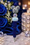 Blue beaded pen with cat ears