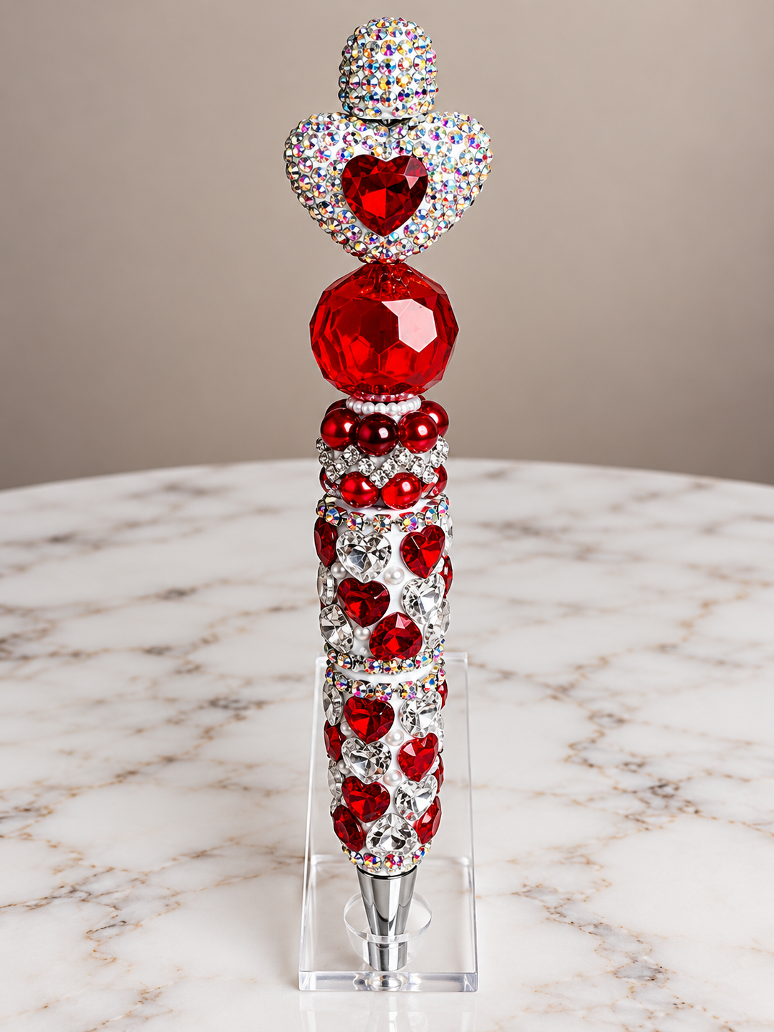 Red heart inspired pen