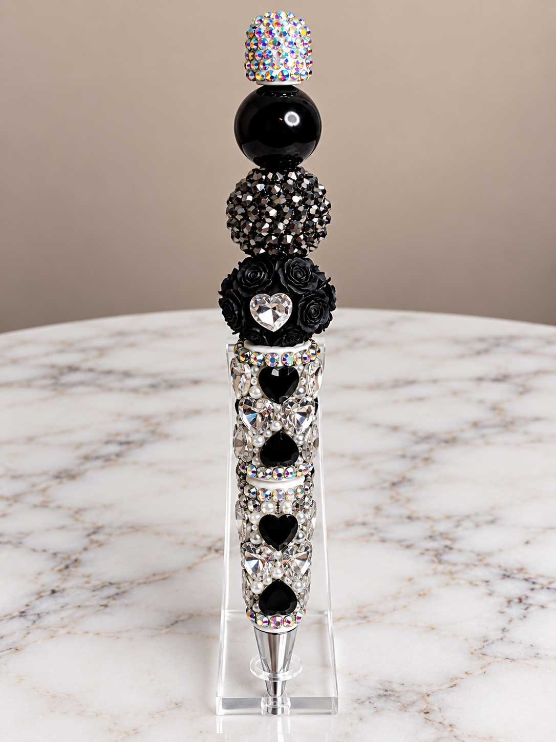 Black heart inspired pen