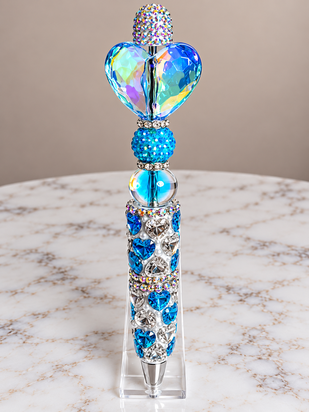 Baby blue heart inspired pen