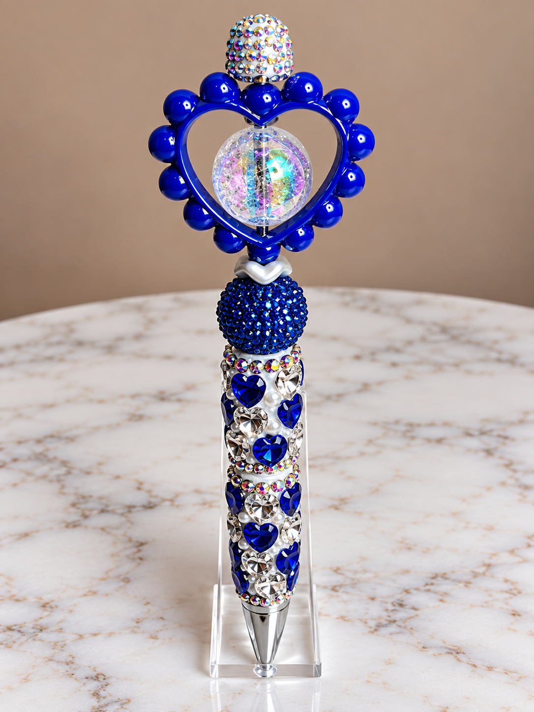 Blue heart inspired pen
