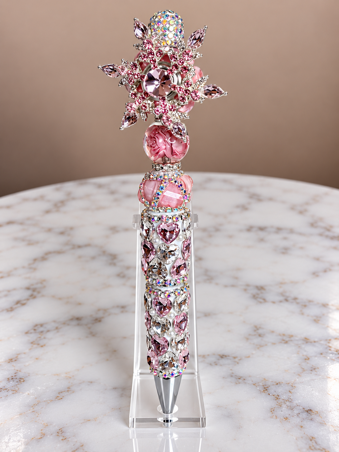 Pink heart inspired pen