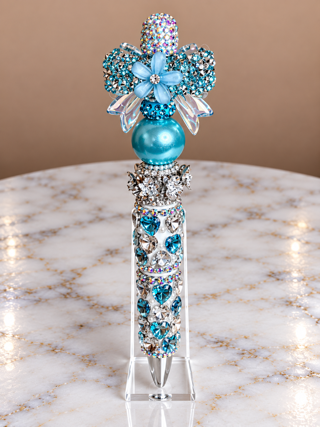 Aqua heart inspired pen