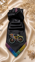 Black necktie with Bicycle