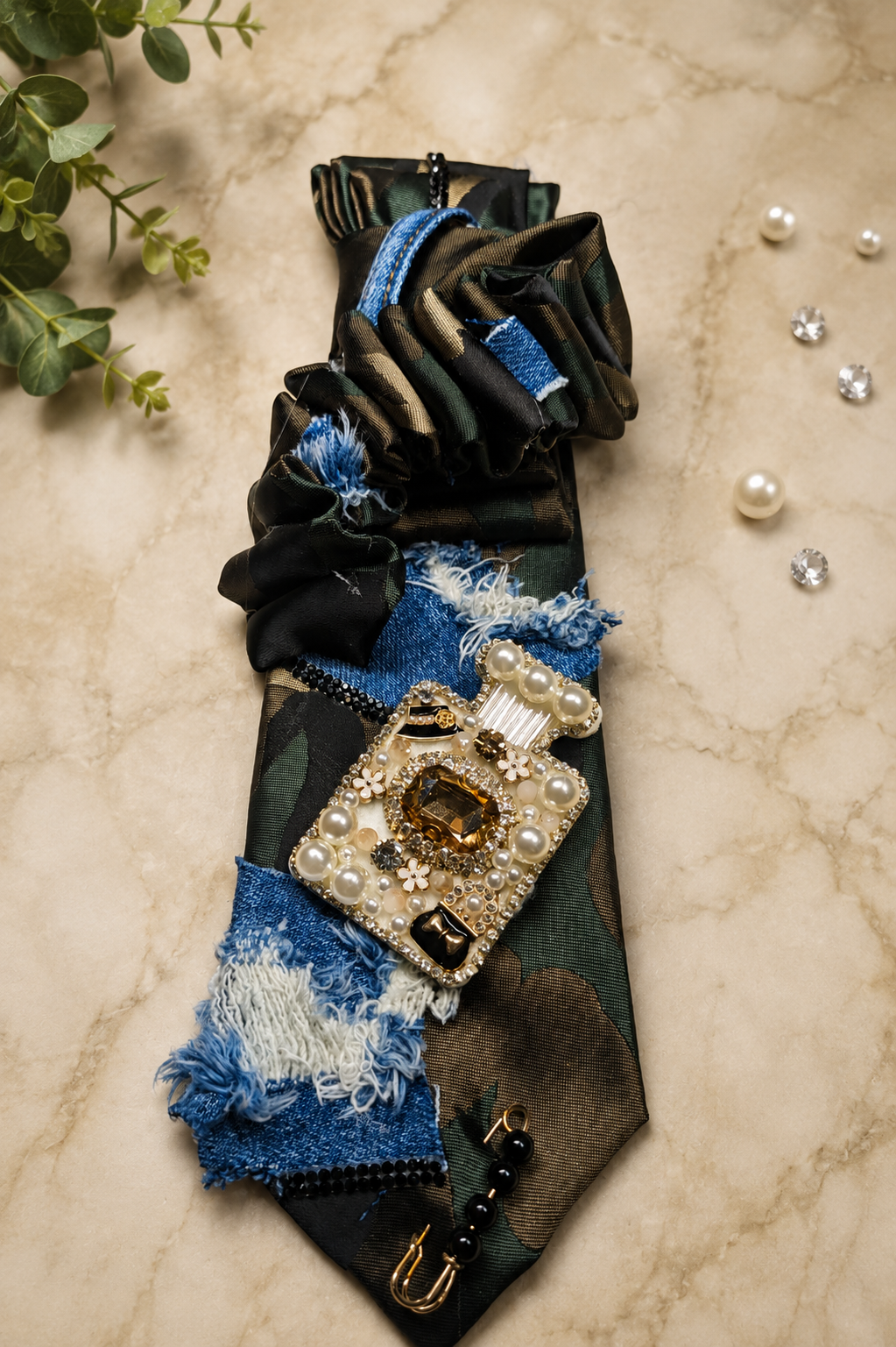 Denim and Camouflage necktie