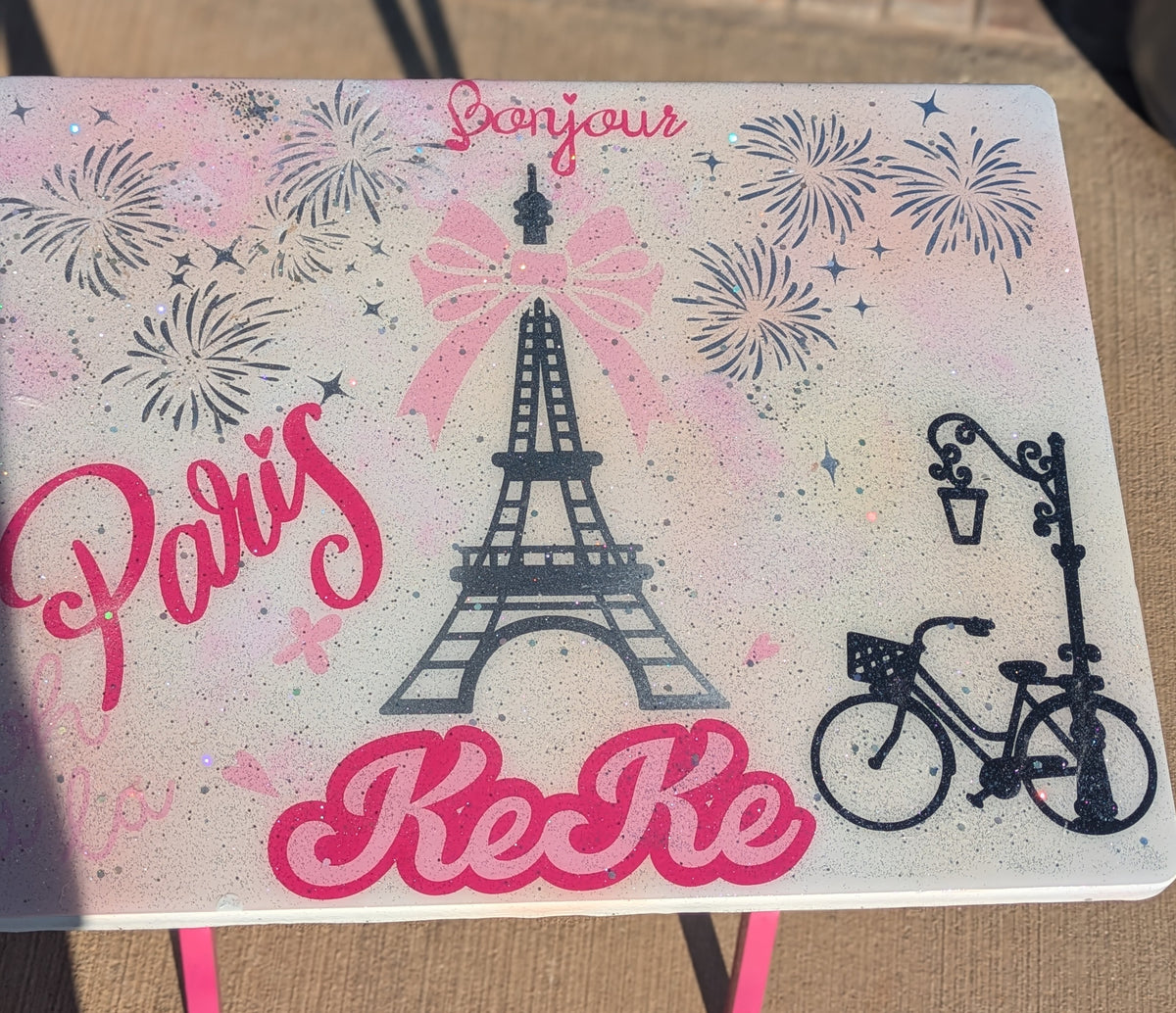 Paris inspired TV tray table